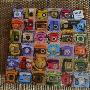 Colorful Retro Telephones 500-Piece Puzzle - Vibrant Multi